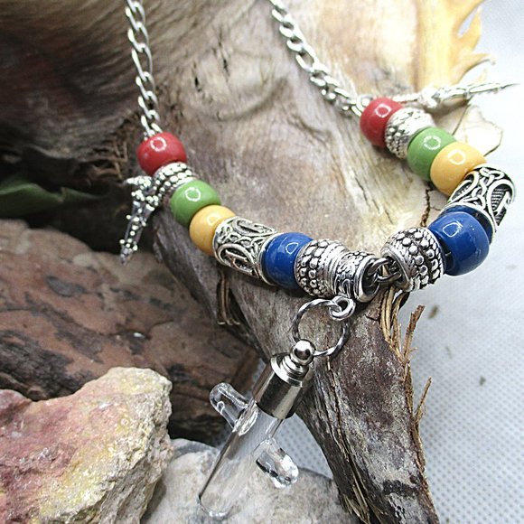 KIDS VIKING CROSS CREMATION ASH HOLDER STAINLESS STEEL NECKLACE - Picture 5 of 10